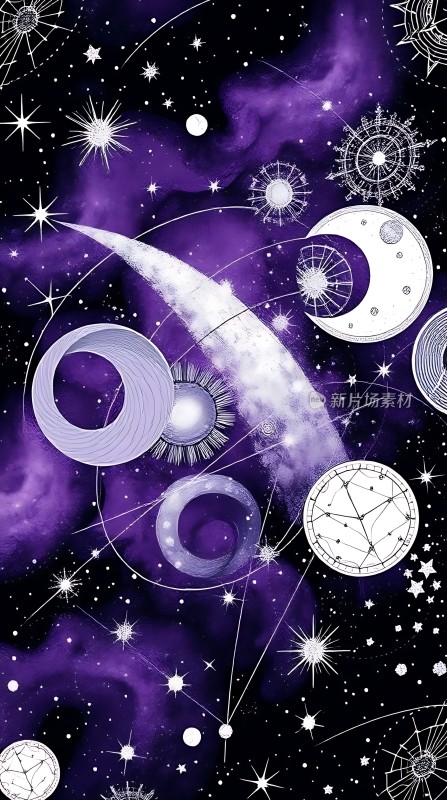 紫色星河中的神秘宇宙