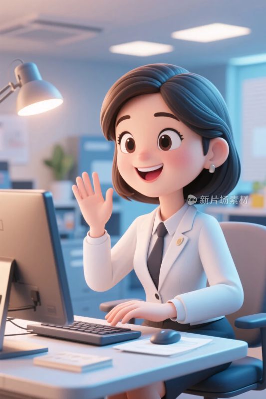 职场女性办公插画