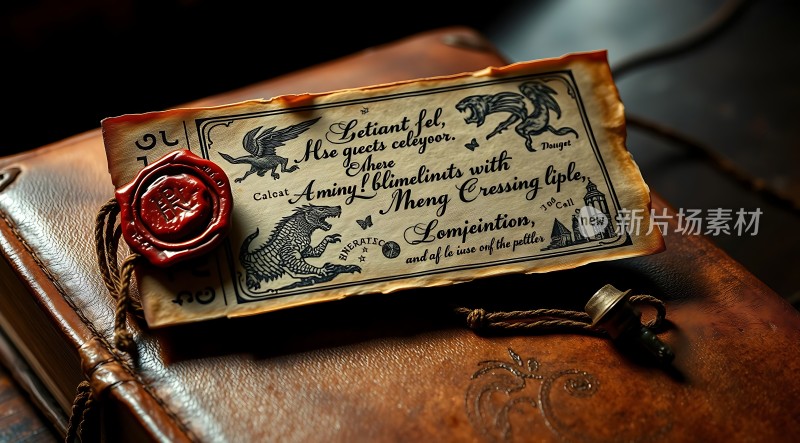 古卷秘文红色蜡印封存