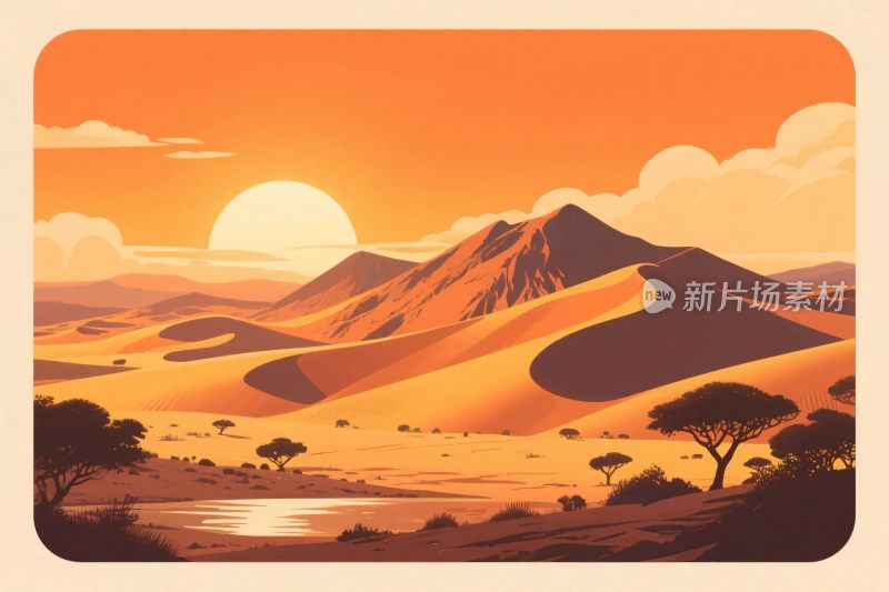 沙漠风景插画