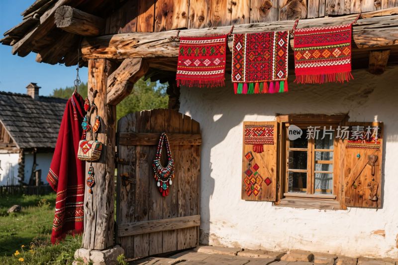 乡村老木屋风景