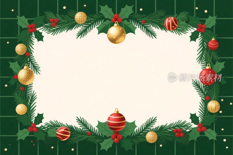 圣诞装饰边框插画