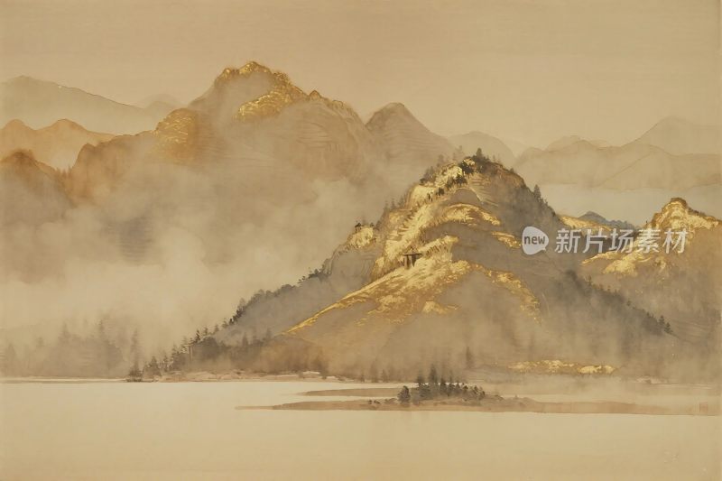传统山水水墨画