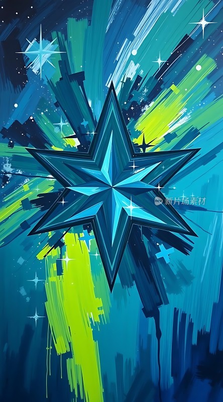 蓝色星芒闪耀夜空
