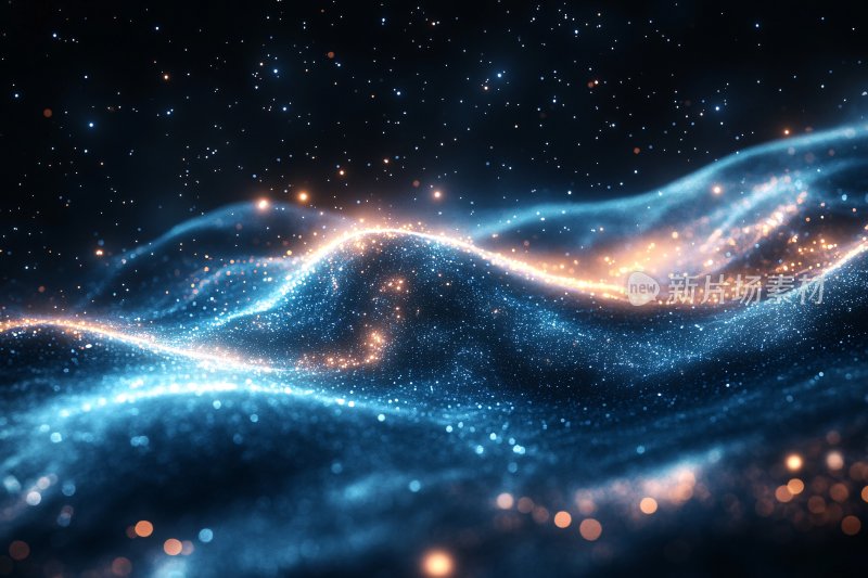 梦幻蓝色星空流动光效画面