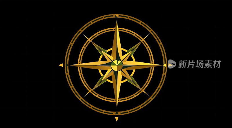 金色罗盘指南针