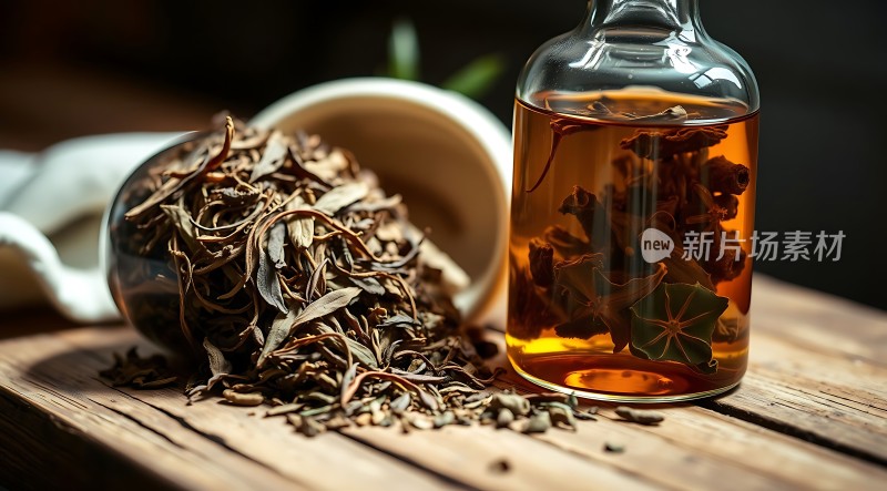 新片场素材 精选茶叶与茶水