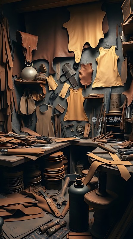 皮革工坊传统工艺与工具的结合