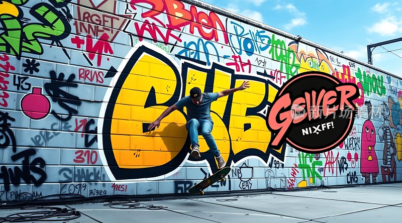 滑板少年挑战极限