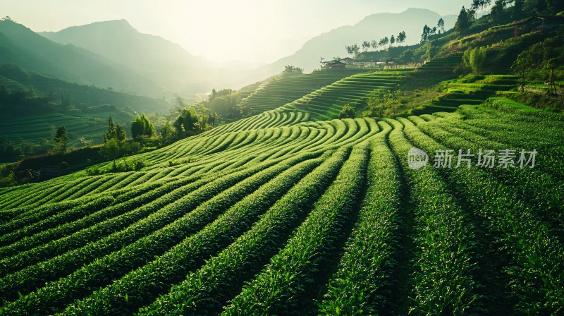 超广角茶田图