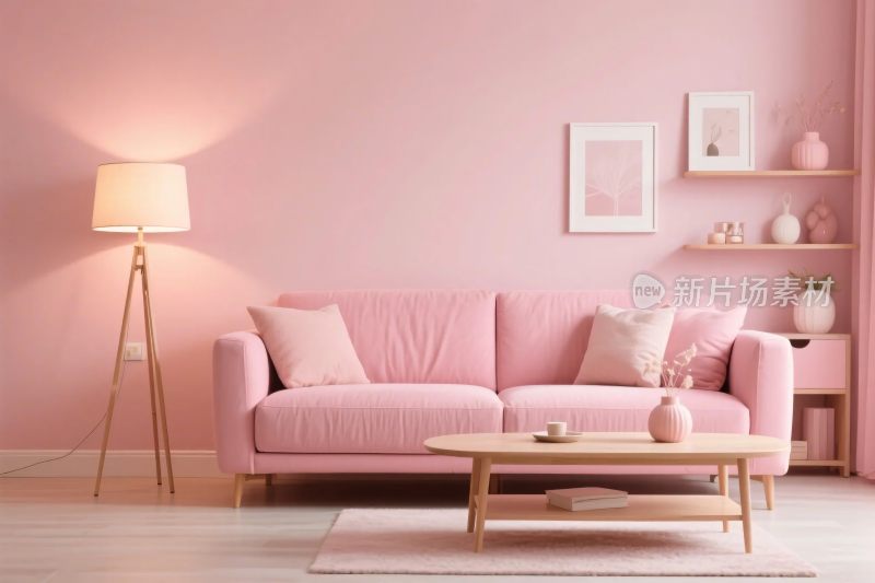 粉色客厅布置场景
