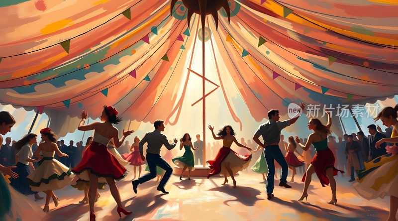 狂欢节上的欢乐舞蹈