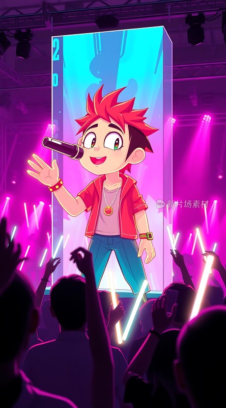 舞台上的红发少年