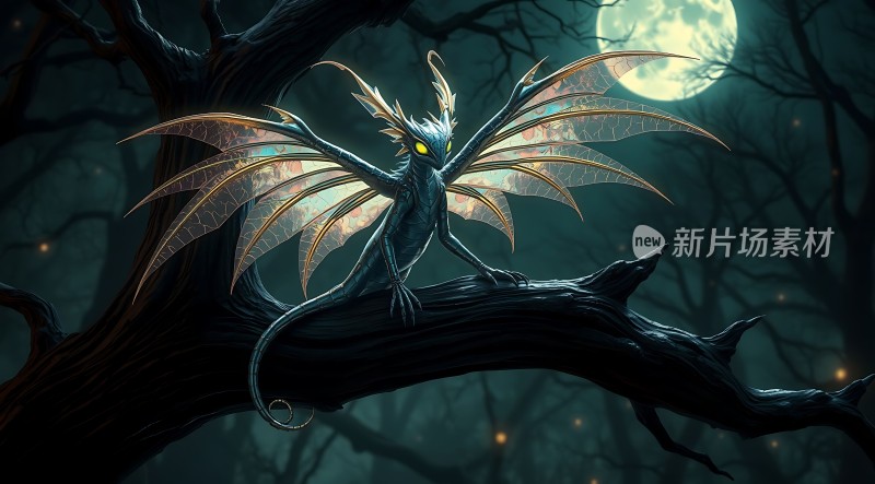 夜幕下的神秘龙影