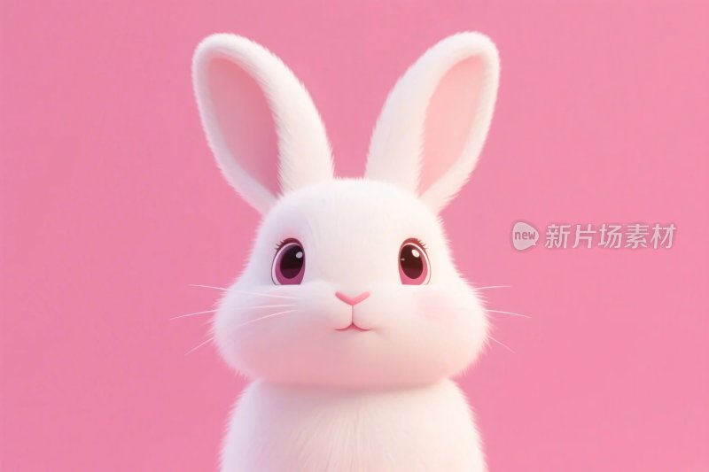 白色卡通兔子插画