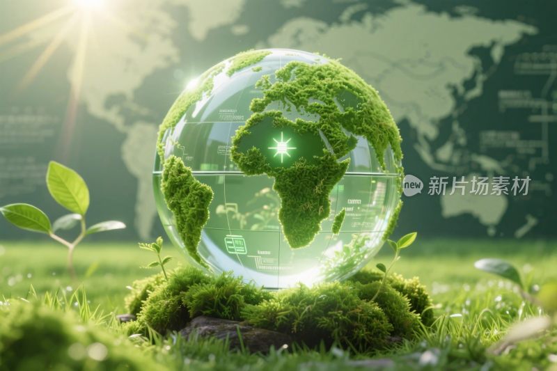 绿色地球环保插画