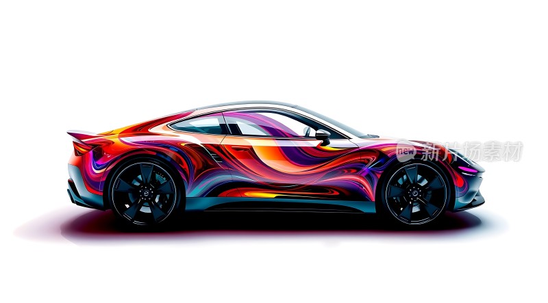 多彩流线跑车未来科技感十足