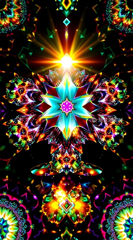 五彩斑斓的光芒四射的花朵