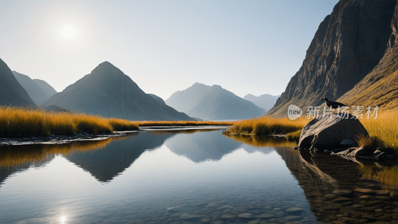 水很平静风景风光高清图片