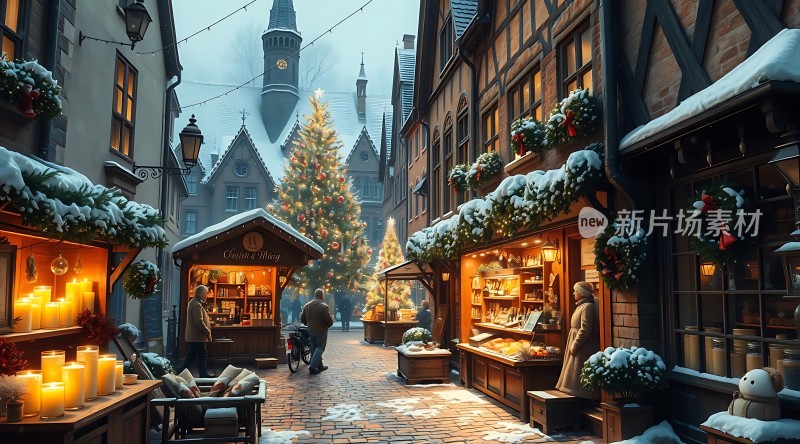 圣诞集市温馨夜市