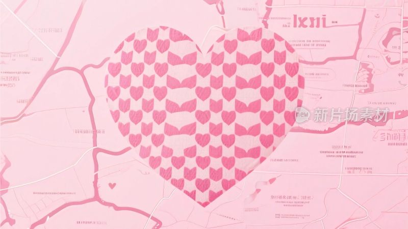 粉色爱心插画图案