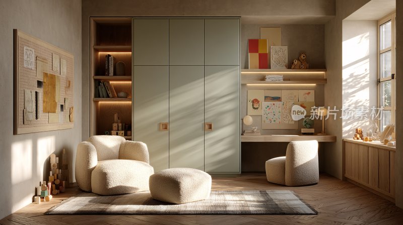温馨简约风格室内家居场景