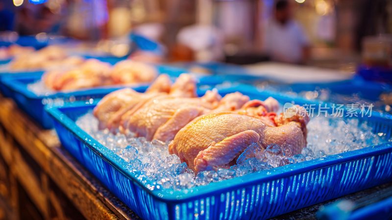 冰鲜鸡肉陈列售卖场景