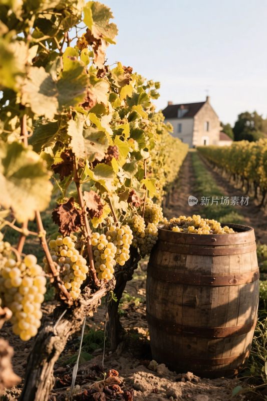 葡萄园葡萄丰收场景