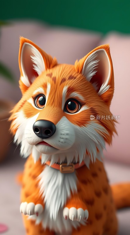 萌宠小狐狸橙白相间呆萌可爱引人喜爱