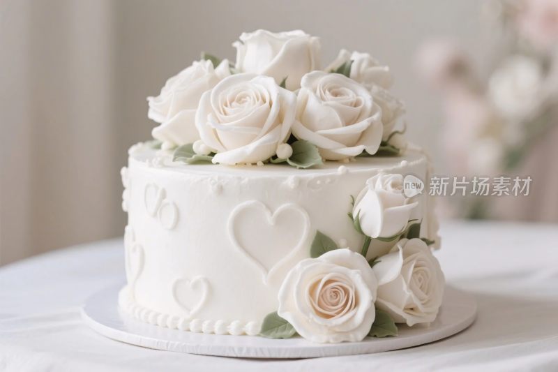 装饰有花心的双层蛋糕