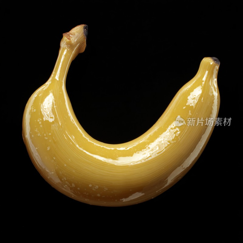 弯曲的黄色香蕉特写