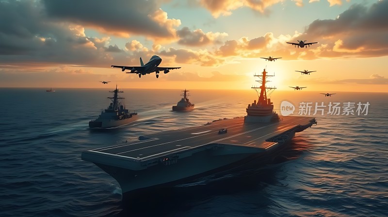 日出时分的航母编队