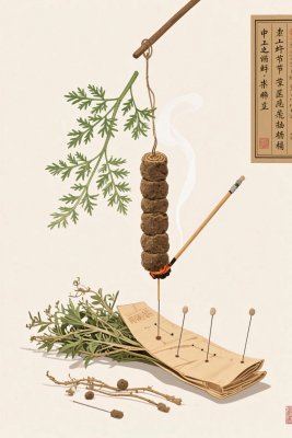 传统中医针灸插画