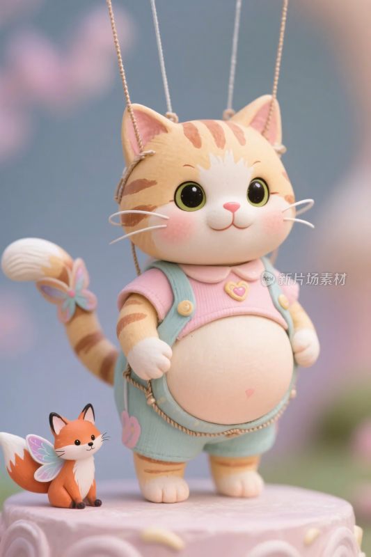 卡通猫咪狐狸摆件图