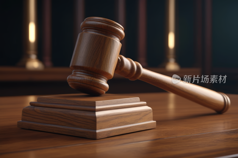 法庭桌子上木制小菜特写高清图片