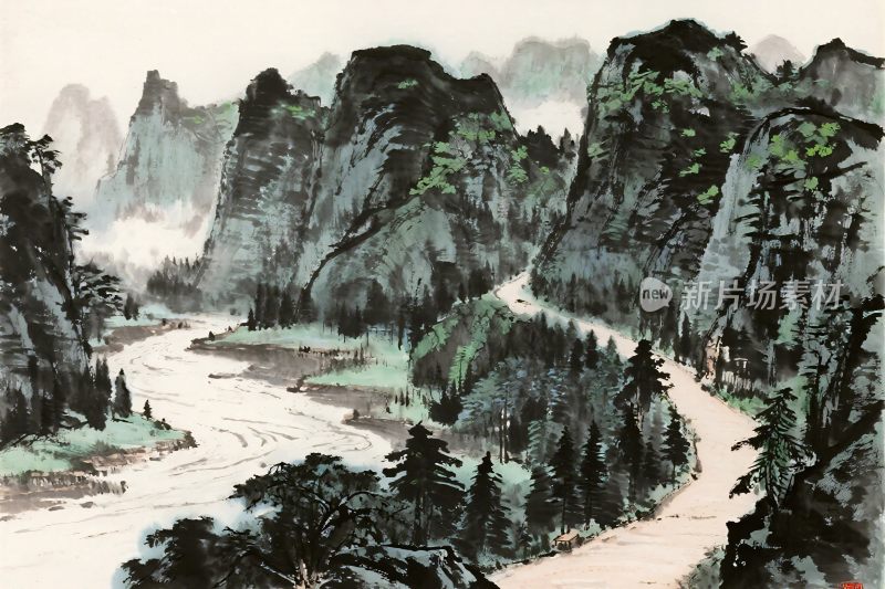 水墨山水风景画
