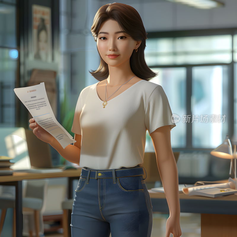 3D人物办公室女性