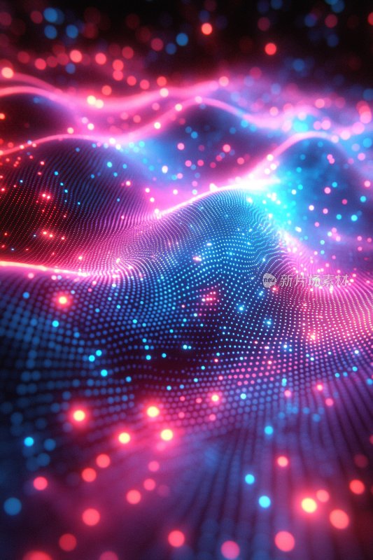梦幻炫彩的数字粒子背景