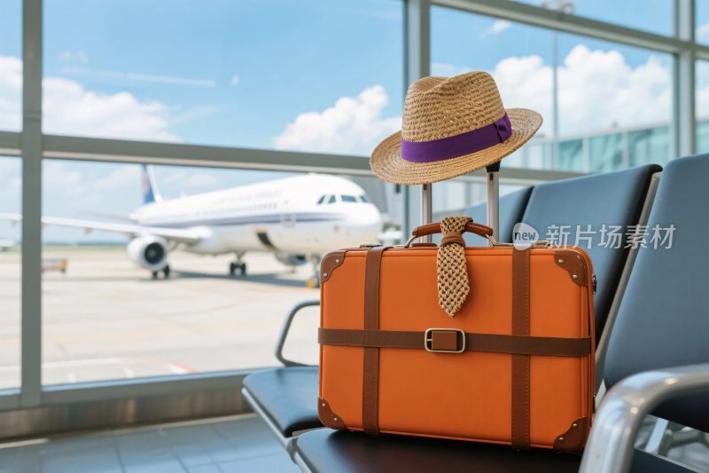 机场行李箱旅行场景