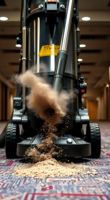 吸尘器强力清洁地毯灰尘四散