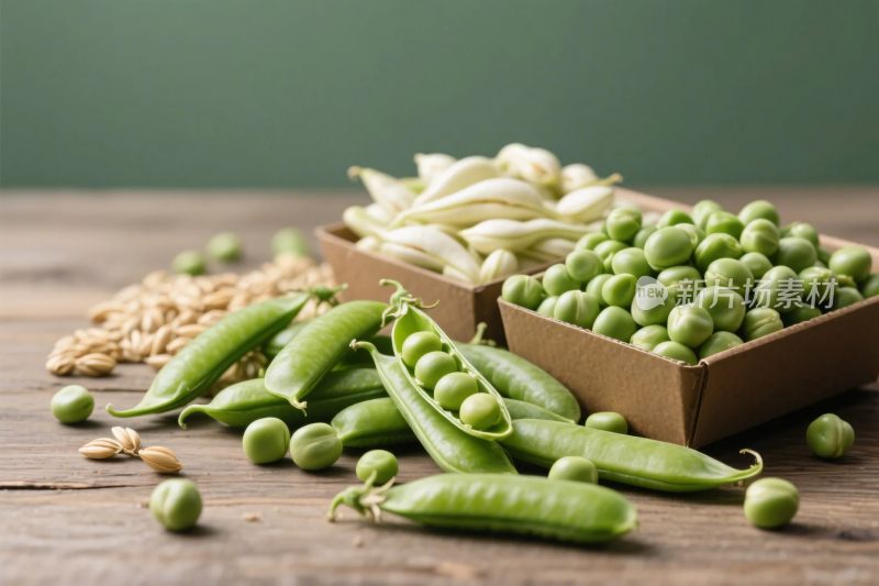 新鲜豆类食材展示