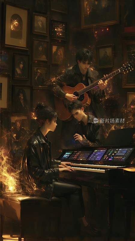 音乐之魂钢琴与吉他交织的旋律