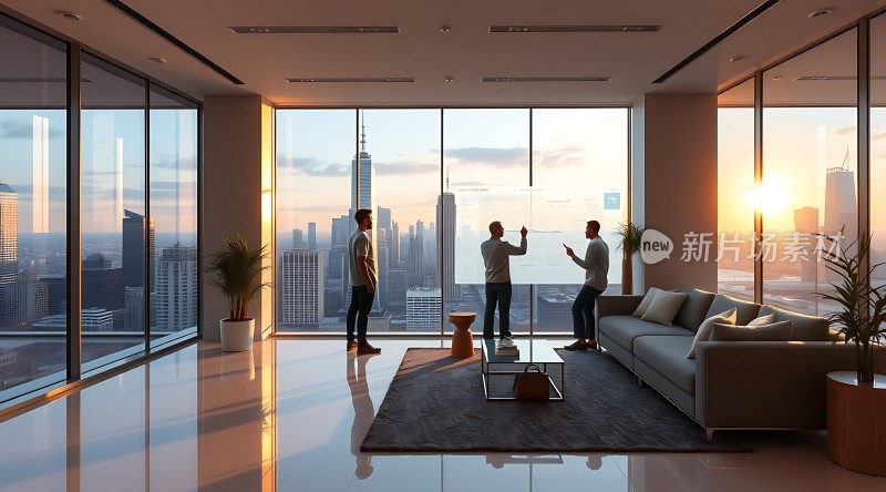 现代都市生活阳光下的商务洽谈