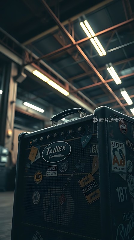 复古音箱工业风背景下的音乐故事