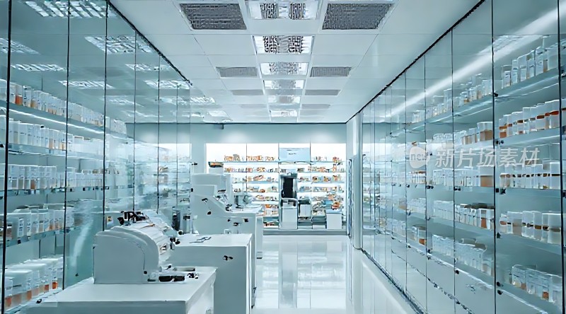 现代实验室整洁明亮设备齐全药品整齐排列