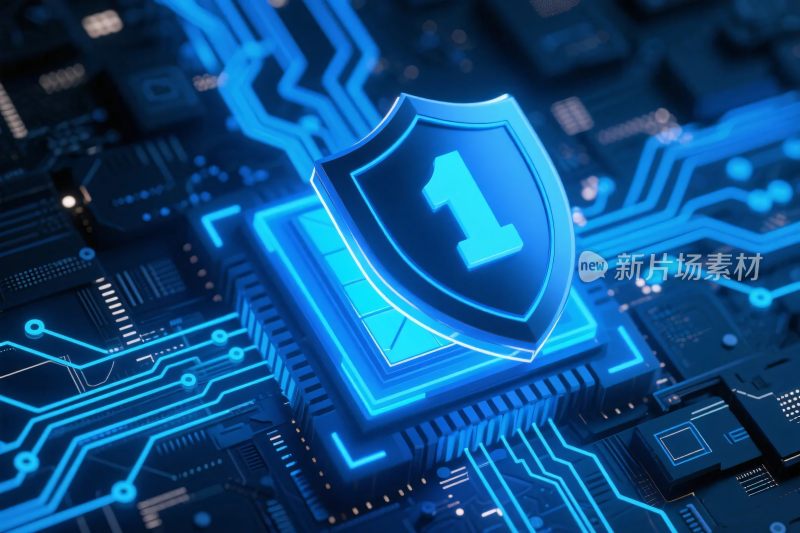 科技安全盾牌插画