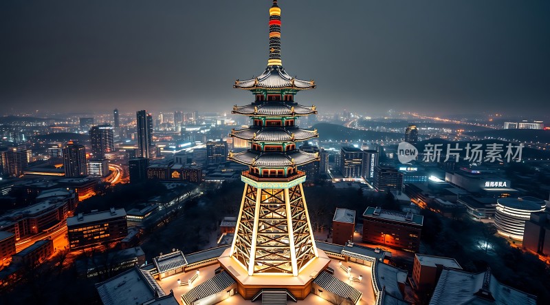 东方明珠夜色下的现代都市风光