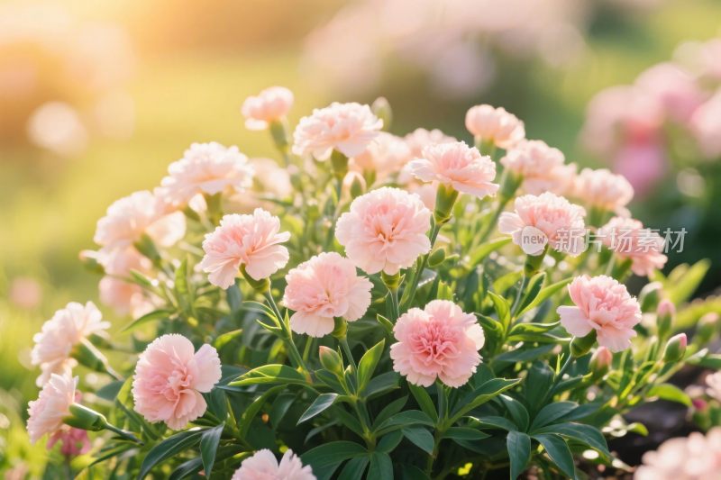 粉色康乃馨花丛风景
