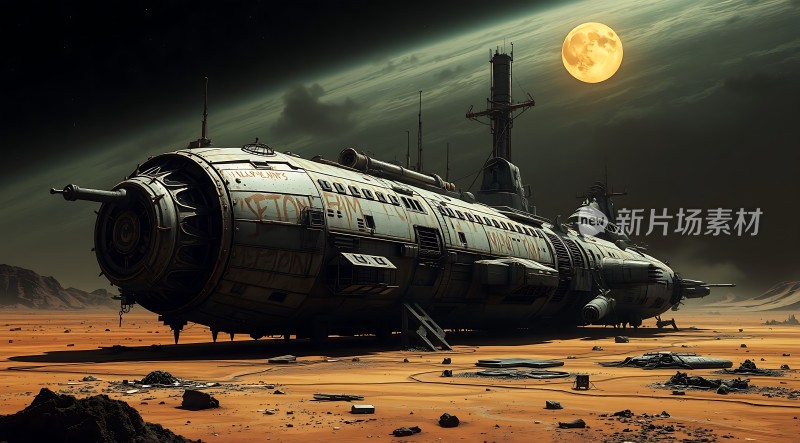 废弃飞船与神秘星球