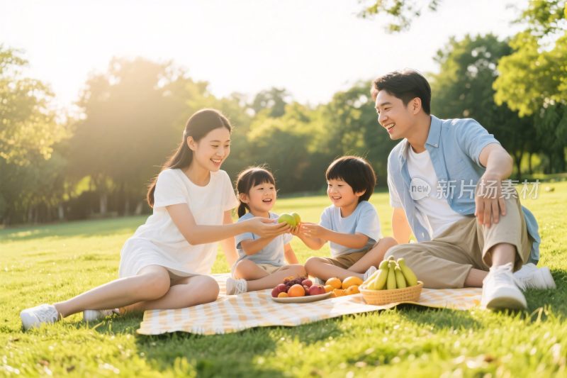 家庭户外野餐场景